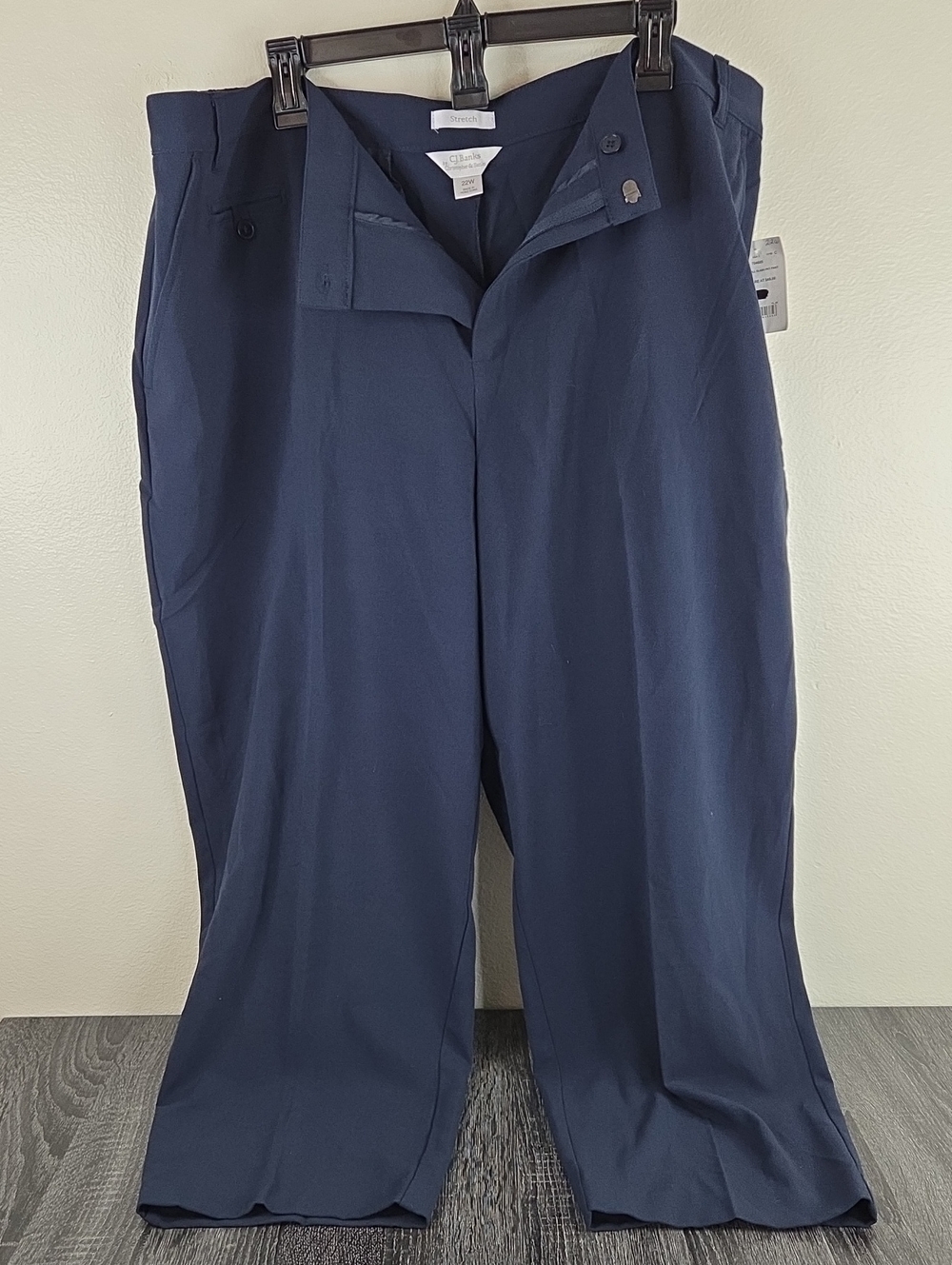 C.J. Banks  Womans Navy Straight-Leg Dress Pants